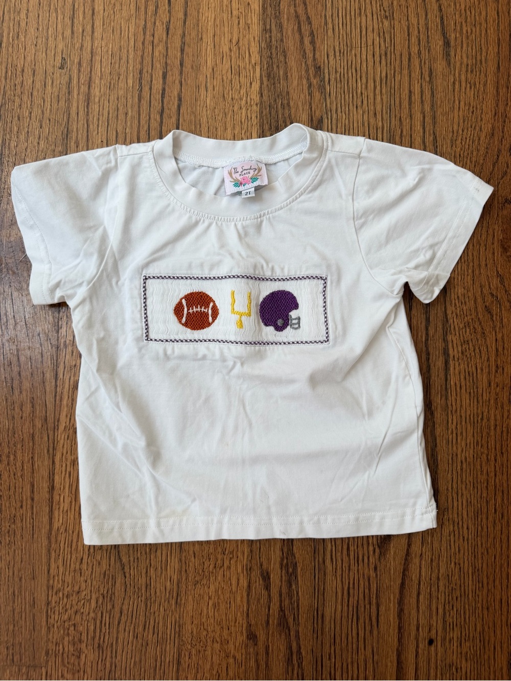 The Smocking Place Football Smocked Tee